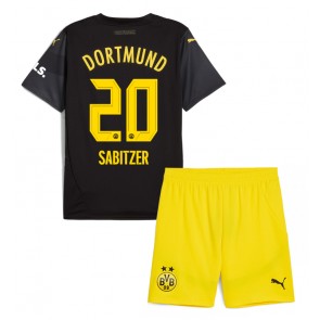 Borussia Dortmund Marcel Sabitzer #20 Borta Kläder Barn 2024-25 Kortärmad (+ Korta byxor)